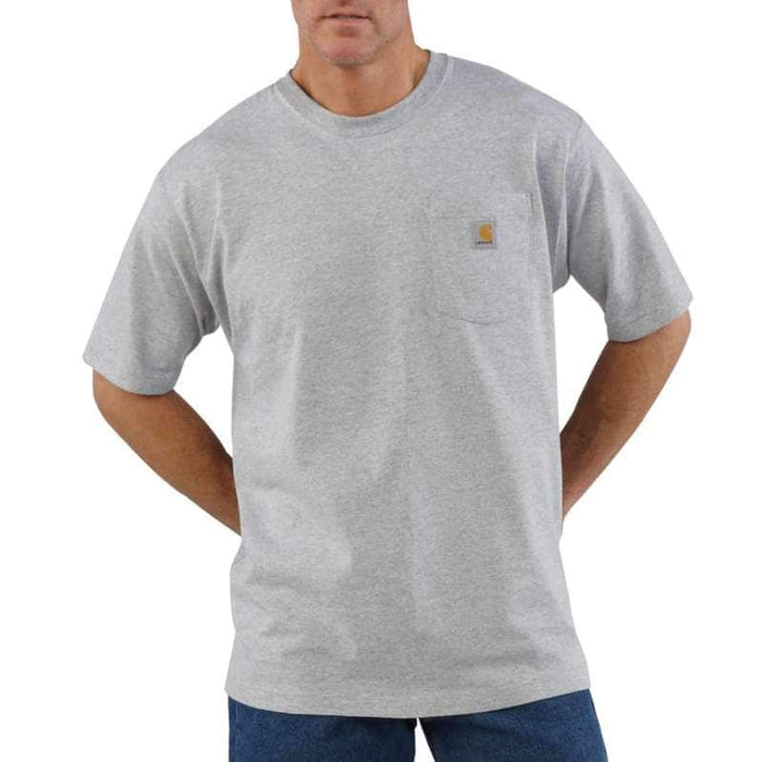 LOOSE FIT HEAVYWEIGHT POCKET TEE S/S - HEATHER GRAY