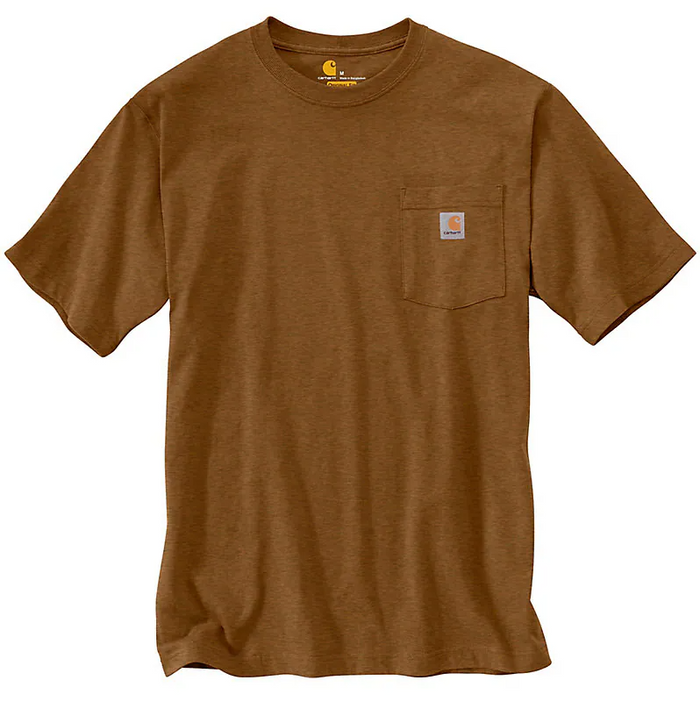 LOOSE FIT HEAVYWEIGHT POCKET TEE S/S - OILED WALNUT HEATHER