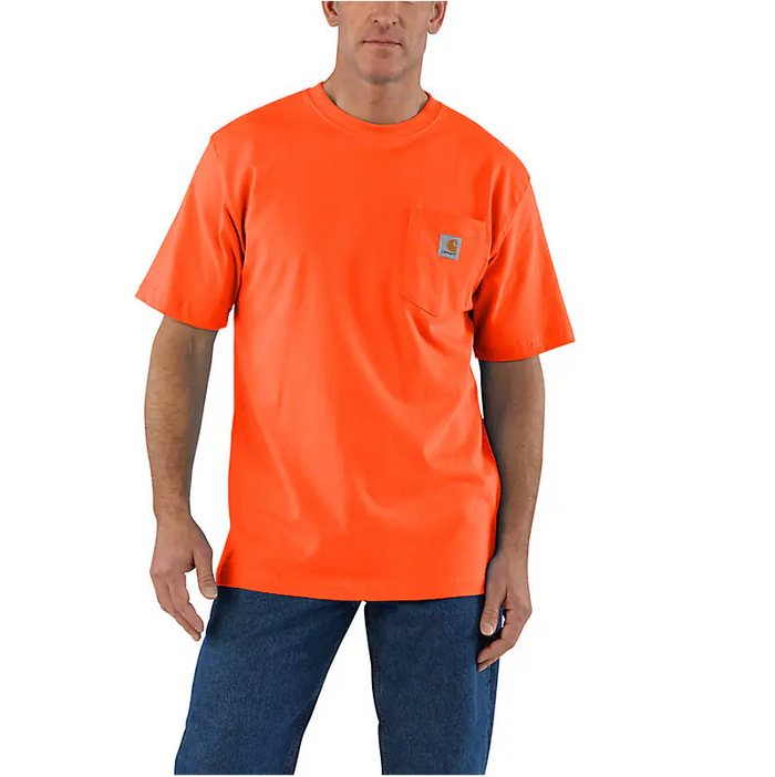 LOOSE FIT HEAVYWEIGHT SHORT-SLEEVE POCKET T-SHIRT - BRITE ORANGE