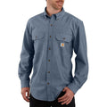 LOOSE FIT MIDWEIGHT CHAMBRAY LONG-SLEEVE SHIRT - DENIM BLUE CHAMBRAY