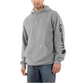 LOOSE FIT MIDWEIGHT LOGO SLEEVE GRAPHIC SWEATSHIRT - HEATHER GRAY/BLACK