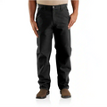 LOOSE STRAIGHT WASHED DUCK DUNGAREE WORK PANTS - BLACK