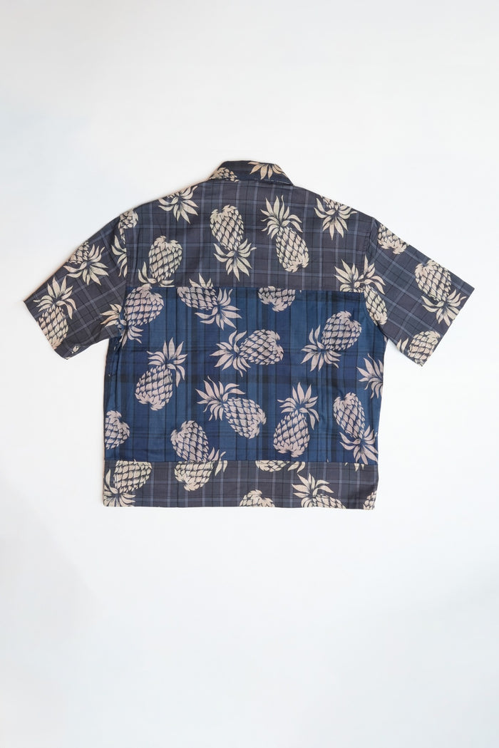 MASH UP P43 ZIP UP SHIRT - BLUE PINE APPLE