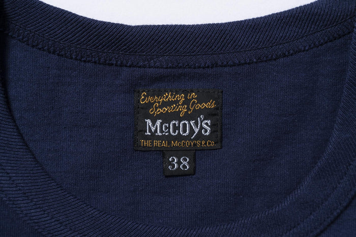 MC24003 THE REAL McCOY'S LOGO TEE L/S - NAVY