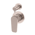 Meir Paddle Round Wall Mixer with Diverter Champagne - The Blue Space