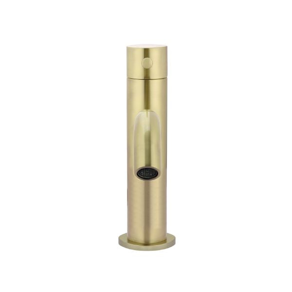 Meir Piccola Basin Mixer - Tiger Bronze in front view - The Blue Space