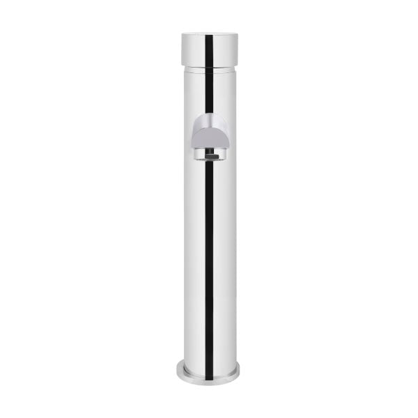 Meir Pinless Round Tall Basin Mixer - Chrome front view - The Blue Space