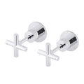 Meir Round Cross Jumper Valve Wall Top Assemblies Chrome - The Blue Space