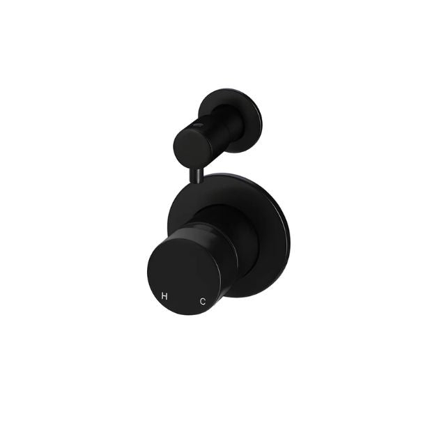 Angle Meir Round Diverter Mixer Pinless Handle Matte Black Trim Kit MW07TSPN-FIN - The Blue Space