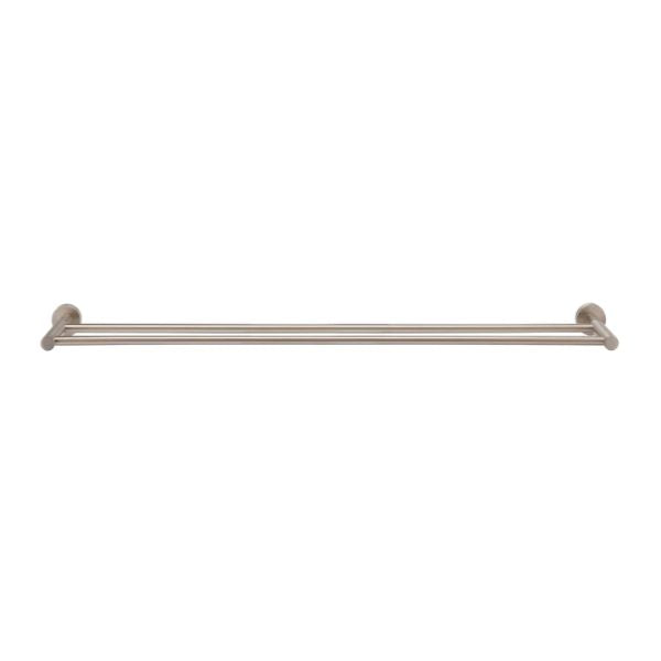 Meir Round Double Towel Rail 900mm Champagne front view - The Blue Space