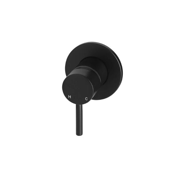 Angle Meir Round Wall Mixer Short Pin Lever Matte Black Trim Kit MW03S-FIN - The Blue Space