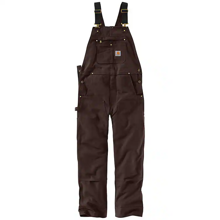 MEN'S BIB OVERALL-RELAXED FIT-DUCK - DARK BROWN