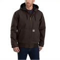 MEN'S INSULATED ACTIVE JAC-LOOSE FIT-WASHED DUCK-3 WARMEST RATING - DARK BROWN