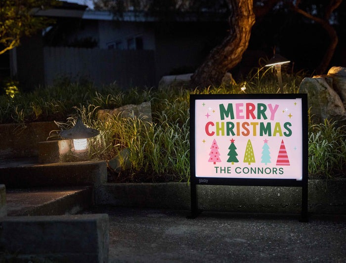 Merry Christmas Playful Trees Custom Yardsy Sign yard sign