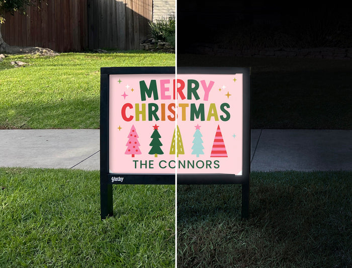 Merry Christmas Playful Trees Custom Yardsy Sign yard sign