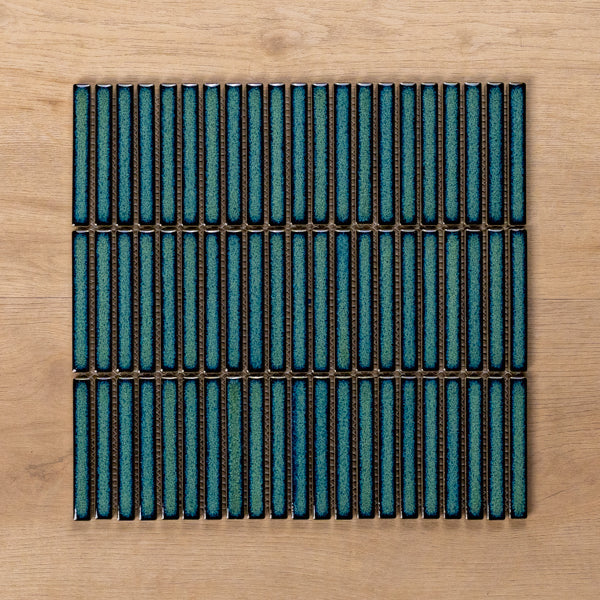 Middleton Jade Porcelain Mosaic Finger Tile 12x92mm - The Blue Space