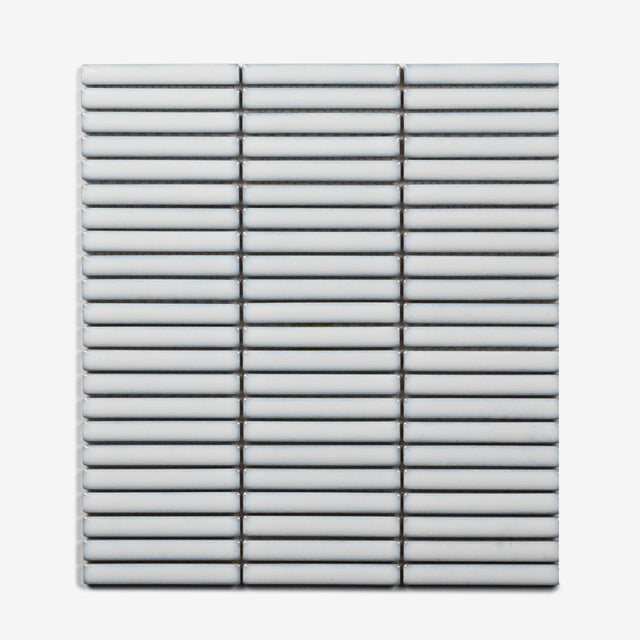 Middleton White Chalk Kit Kat Porcelain Mosaic Tile 12x92mm