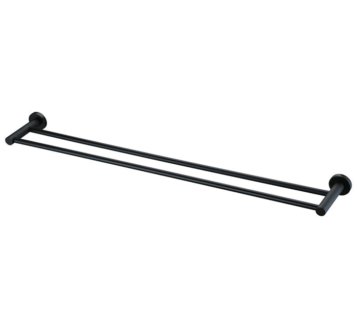 Modern National Mirage Double Towel Rail Matte Black | The Blue Space