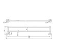 Technical Drawing: Mirage Double Towel Rail Matte Black 600