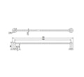 Technical Drawing: Mirage Single Towel Rail Brushed Bronze 600