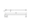 Technical Drawing: Mirage Single Towel Rail Brushed Nickel 600