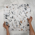 WIth Hand Mixed Clio Terrazzo Tile Tech Grip 600 x 600mm Porcelain  - The Blue Space