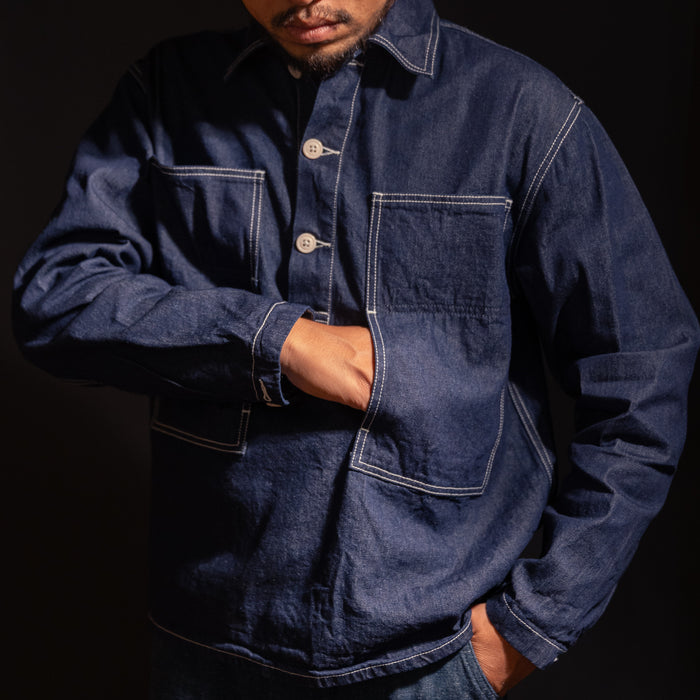 MODIFIED PRISONER SHIRT - INDIGO