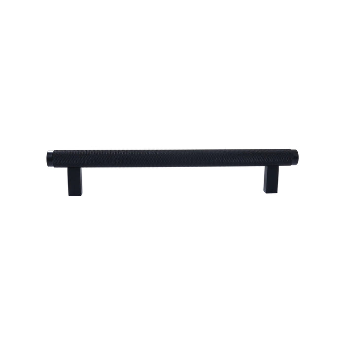 Momo Handles Bellevue Knurled Bar Pull Matte Black BVPKN160.MBL - The Blue Space