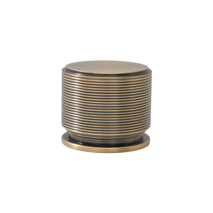 Side View Momo Handles Sussex Knob Brushed Brass SRKL035.DBB - The Blue Space