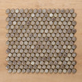 Mooloolaba Gloss Tea Porcelain Penny Round Mosaic Tile 20x20mm - The Blue Space