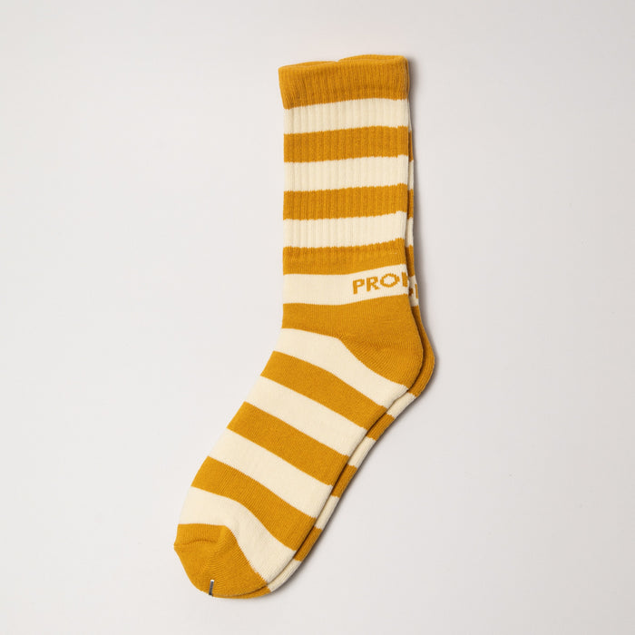 NATURAL STRIPE SOCKS  - YELLOW MUSTARD