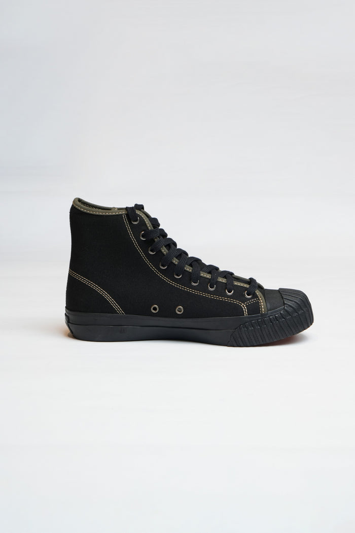 NAVAL TRAINERS HI TOP - BLACK CANVAS