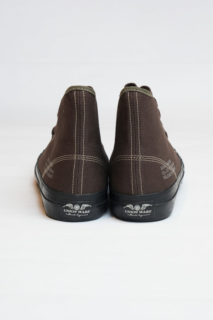 NAVAL TRAINERS HI TOP - BROWN CANVAS