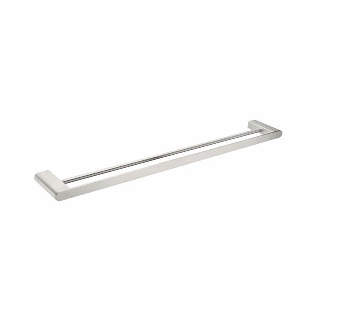 Nero Bianca Double Towel Rail 800mm Brushed Nickel | The Blue Space