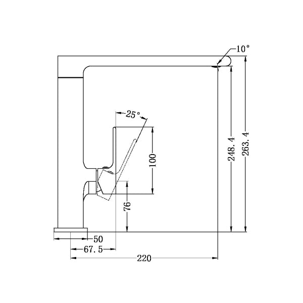 Technical Drawing: Nero Bianca Kitchen Mixer
