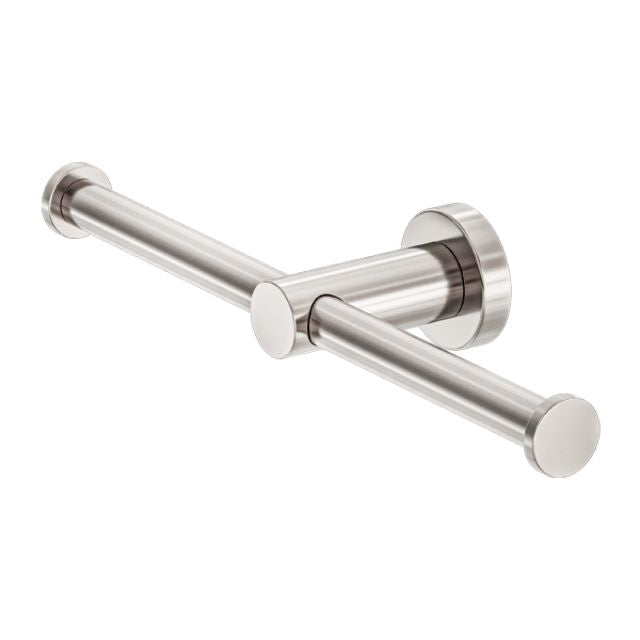Nero Mecca Double Toilet Roll Holder Brushed Nickel NR1986dBN - The Blue Space