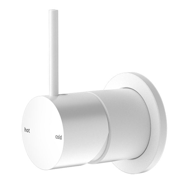 Nero Mecca Shower Mixer with 60mm Plate and Handle Up in Matte White NR221911JMW - The Blue Space