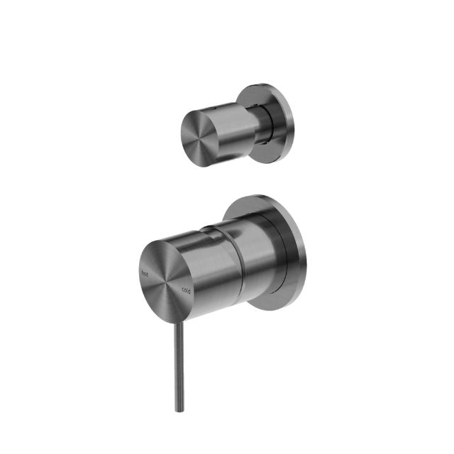 Nero Mecca Shower Mixer With Diverter Separate Back Plate Gun Metal NR221911sGM - The Blue Space