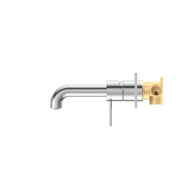 Nero Mecca Wall Basin Mixer 185mm Spout Chrome Side View | The Blue Space