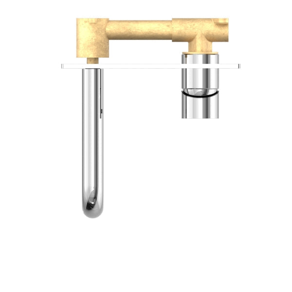 Nero Mecca Wall Basin Mixer 185mm Spout Chrome Top View | The Blue Space