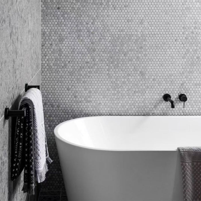 Lifestyle 2 Nero Mecca Wall Basin/Bath Mixer Separate Back Plate 230mm Matte Black NR221910C230MB - The Blue Space