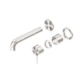 Nero Mecca Wall Basin/bath Mixer Separate Back Plate 230mm Trim Kits Only Brushed Nickel NR221910C230TBN - The Blue Space