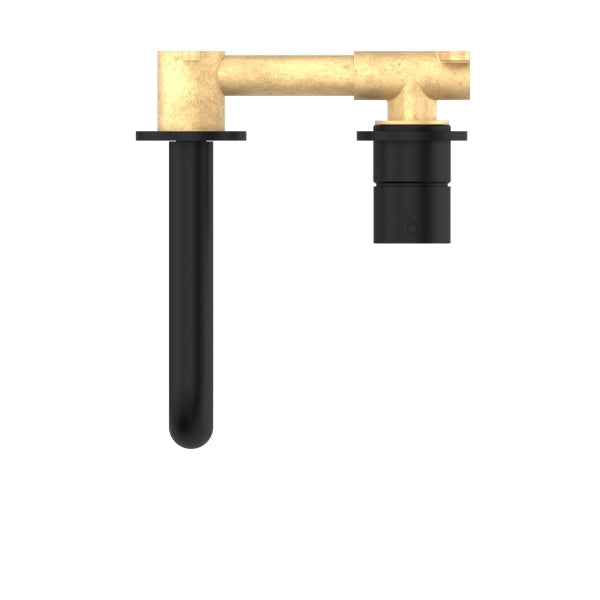 Nero Mecca Wall Basin Mixer Sep BP Handle Up 230mm Sp Matte Black Top View | The Blue Space