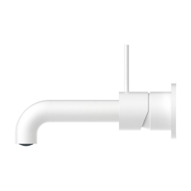 Buy Online Nero Mecca Wall Basin Mixer Separate Backplate Handle Up 230mm Spout Matte White - NR221910D230MW - The Blue Space