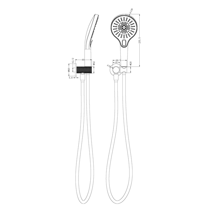 Technical Drawing: Opal Shower Bracket Gunmetal