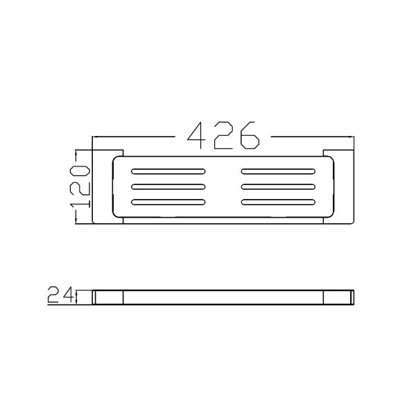 Technical Drawing: Nero Pearl Metal Shelf Matte Black