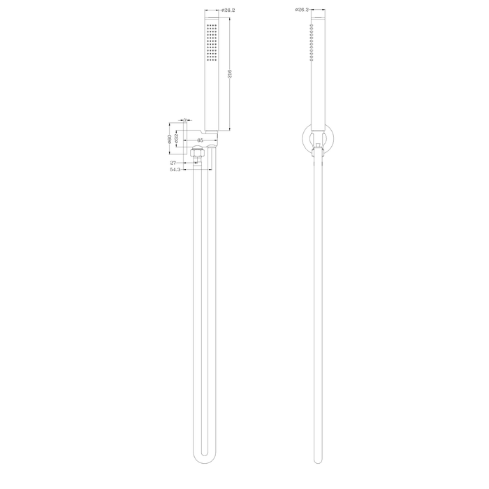 Technical Drawing: Nero Round Shower Bracket Matte Black