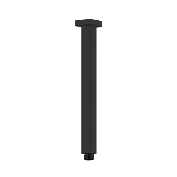 Nero Square Ceiling Arm 450mm Matte Black | The Blue Space