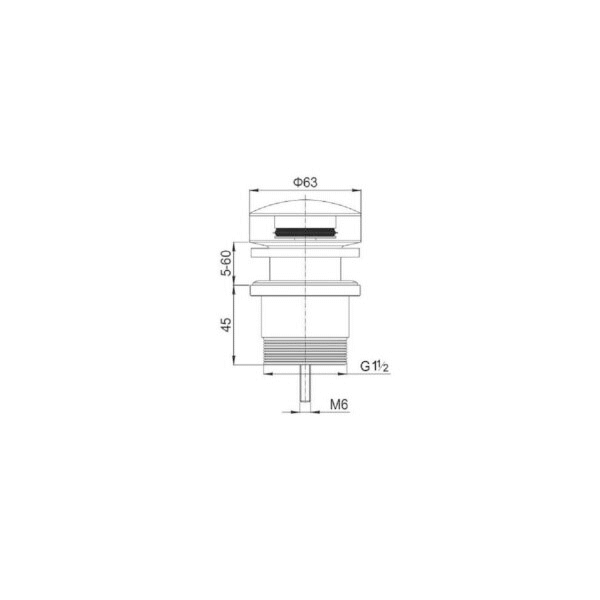 Technical Drawing: Nero Universal Pop Up Waste Brushed Gold