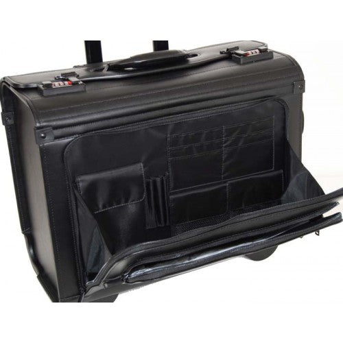 Netpack Leather Wheeled Catalog Case / Litigation Case 15011 Black